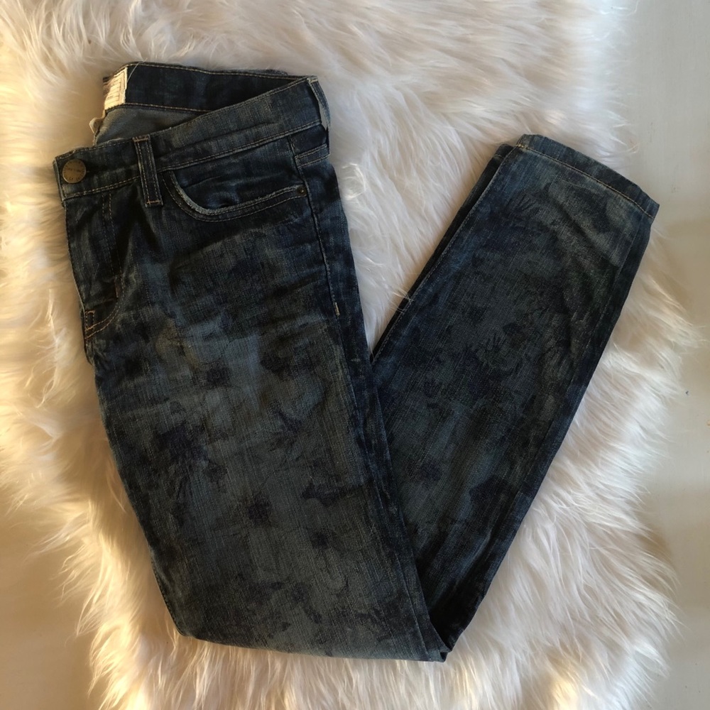 Current Elliot Stiletto Skinny Jeans Burnt Floral